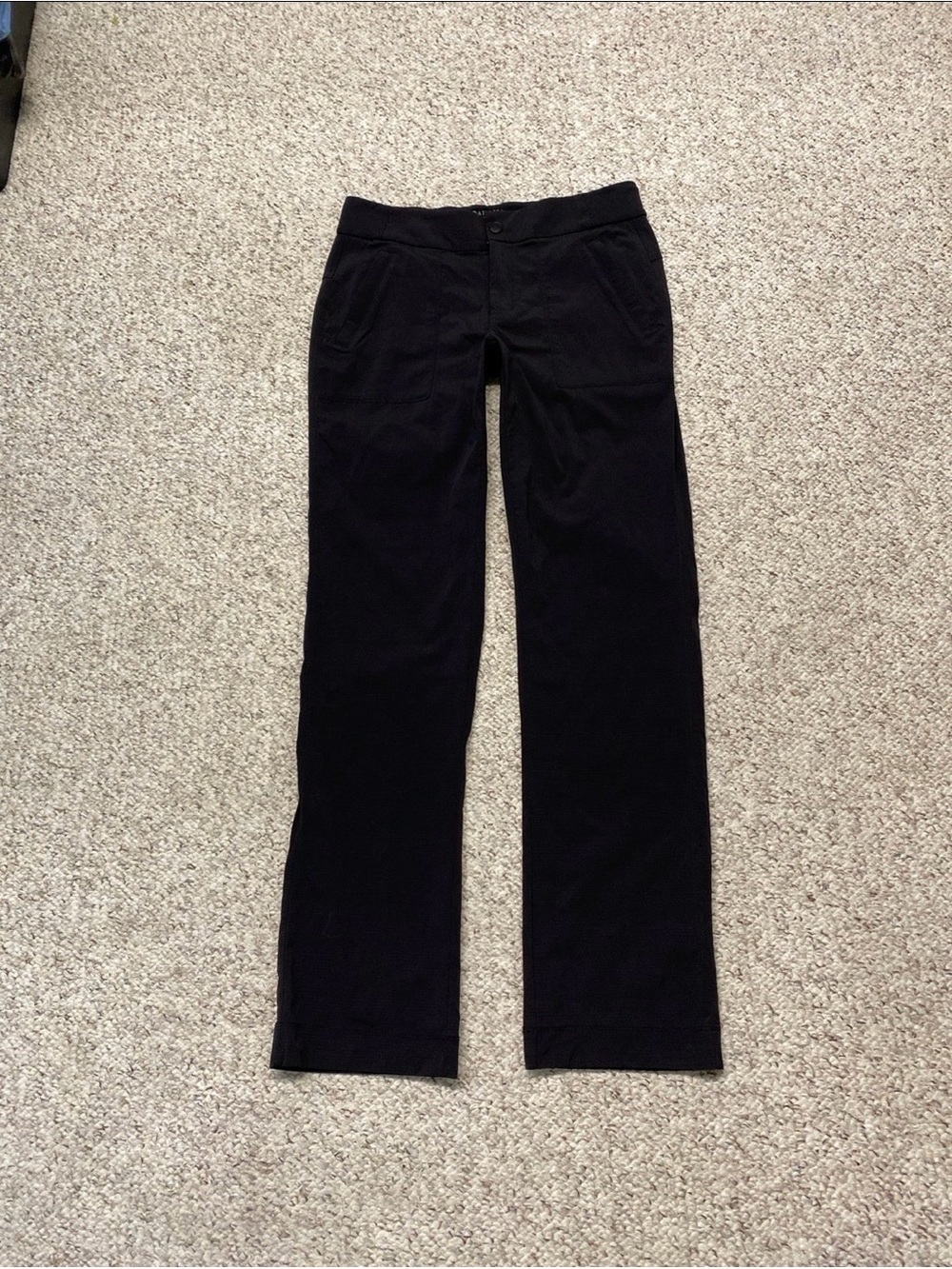 Athleta Black Straight Leg Travel Performance Zip Up Pants Zip Pockets Size 6